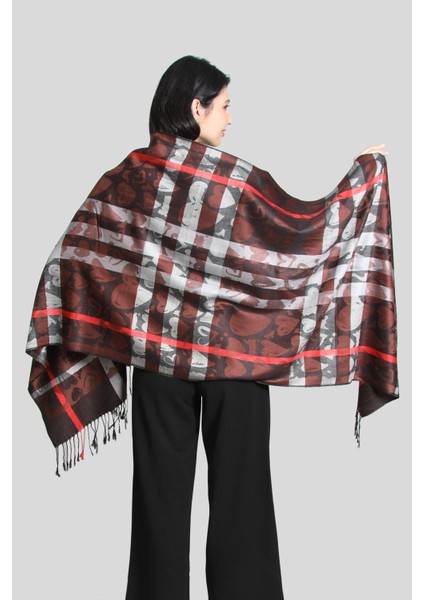 Turkuaz Kahve %100 Pashmina Şal
