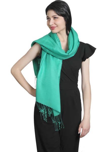 Çimen Yeşili Saten Ipek Şal modelleri