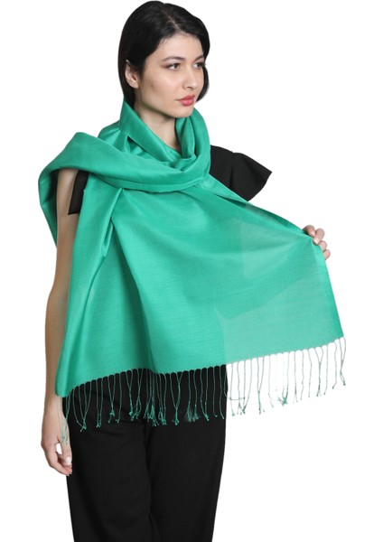 Çimen Yeşili Saten Ipek Şal fırsatları