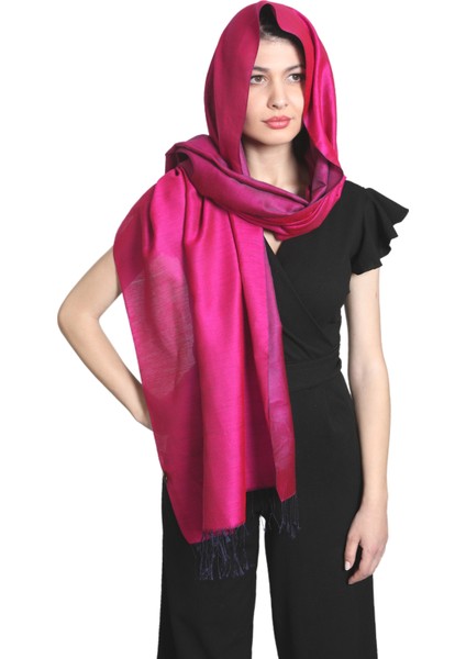Fuşya Mor Multi Saten Ipek Şal fırsatları
