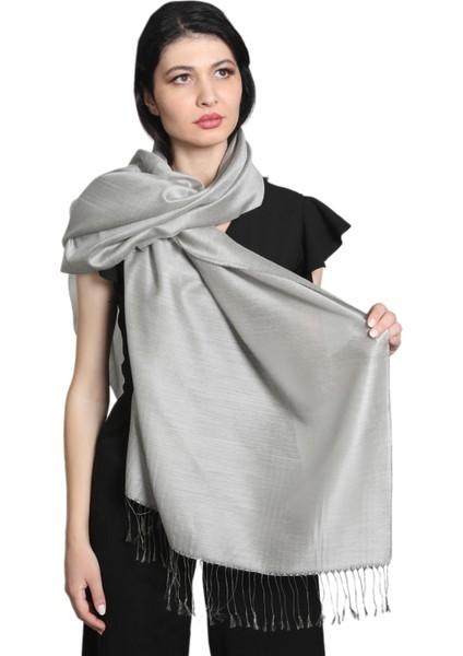 Haki Saten Ipek Şal