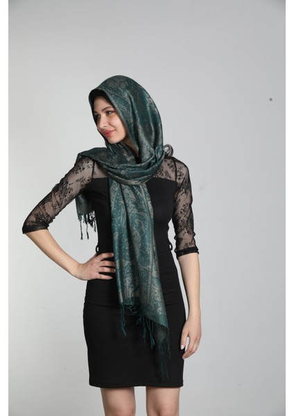 Zümrüt Yeşili %100 Ipek Çift Taraflı Şal fiyatları