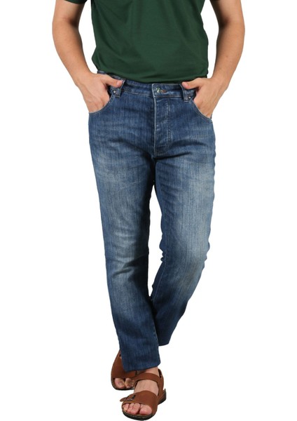 SS24 5 Cep Slim Fit Düğ. Denim Pant