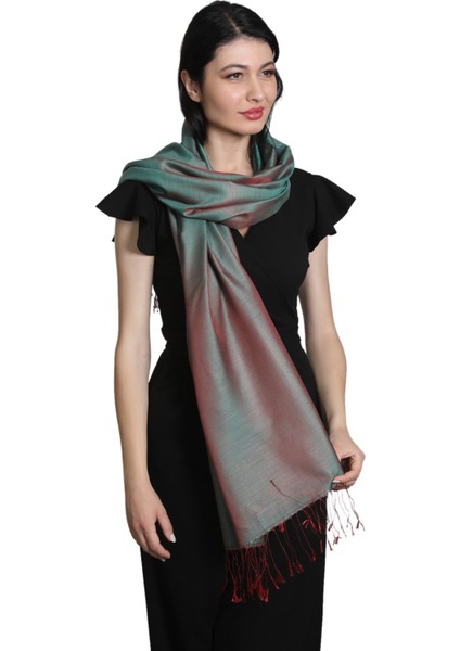 Yeşil Multi Saten Ipek Şal fiyatları