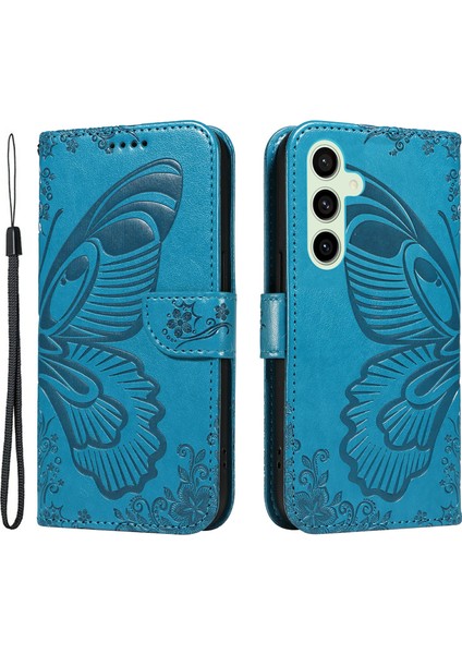 Samsung Galaxy S24 Fe Standlı Pu Deri Cüzdan Telefon Kılıfı (Yurt Dışından)
