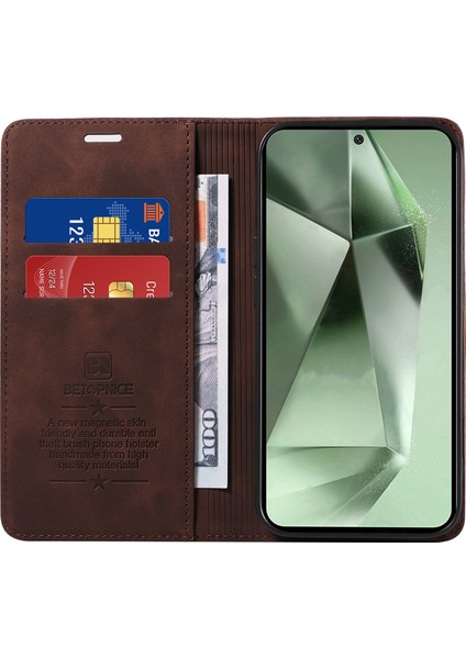 Samsung Galaxy S24 Fe Rfıd Engelleme Cüzdan Deri Kapak (Yurt Dışından)