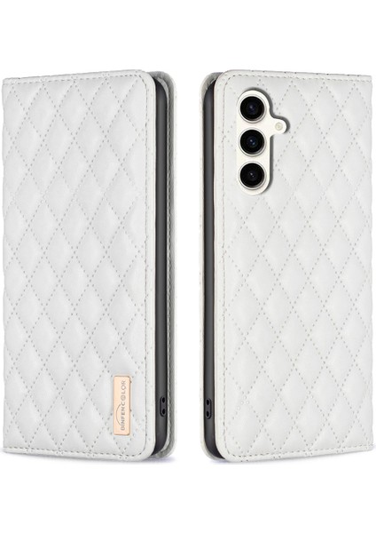 Samsung Galaxy S24 Fe Standlı Telefon Kılıfı Kart Yuvalı Pu Deri Telefon Kapağı (Yurt Dışından)