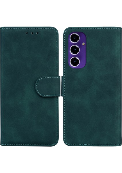 Samsung Galaxy S24 Fe Çizilmez Tpu + Pu Deri Telefon Standı Kapağı (Yurt Dışından)