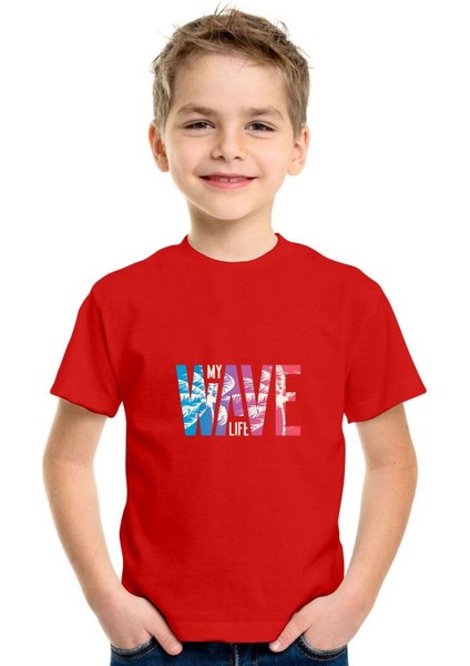 Kaliteli Çocuk T-Shirt Süprem Kumaş Bisiklet Yaka My Wave Life Baskılı fiyatları