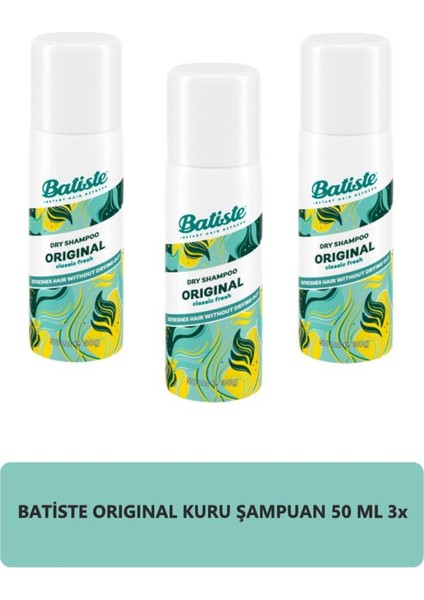 Batıste Kuru Şampuan Orıgınal 50 ml X3