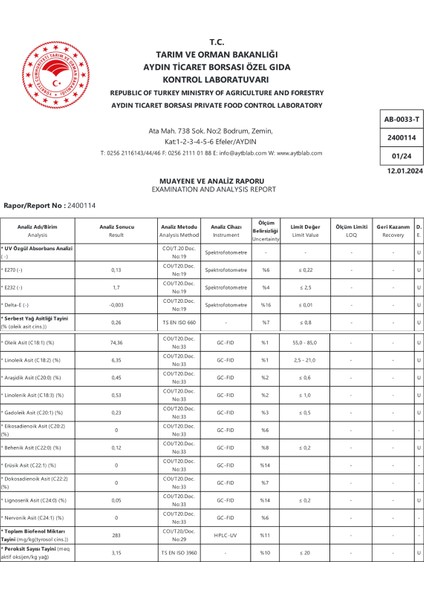 Everyday Natürel Sızma Soğuk Sıkım Erken Hasat Zeytinyağı Ödüllü 5 LT