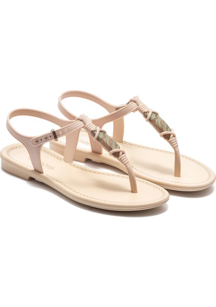Cacau Rustıca Kadın Parmak Arası Sandalet Beyaz 35/40