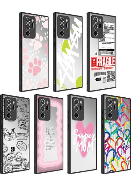 Galaxy Note 20 Ultra Kılıf Aynalı Desenli Kamera Korumalı Parlak Zore Mirror Kapak-Pati
