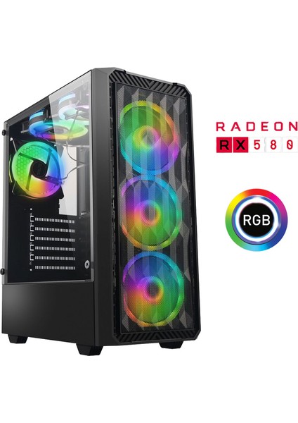 XSR749 I5 4570 16GB Ram 512GB M.2 Nvme SSD 8gb RX580 Ekran Kartı Masaüstü Oyun Bilgisayarı