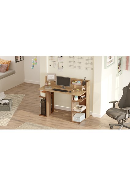 Walter Çalışma Masası Bilgisayar Masası Raflı Sepet-Kiremit Wr1-Sk modelleri