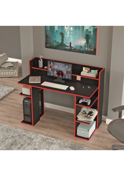 Walter Oyuncu Masası Gaming Çalışma Masası Siyah-Kırmızı Wr1-Bk fiyatları