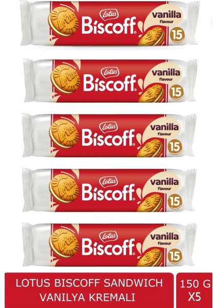 Bıscoff Sandwıch Bıscoff Vanilya Kremalı 150 gr x 5 Adet