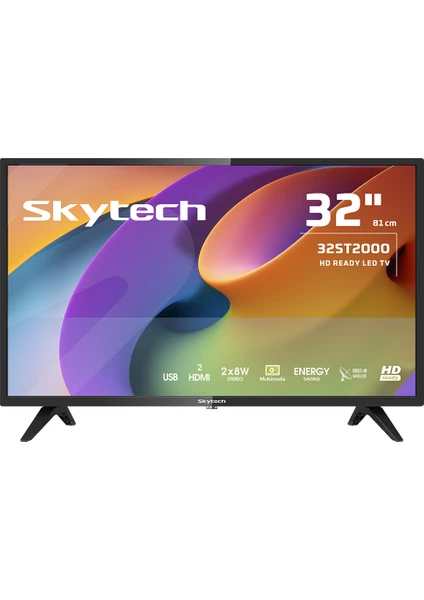 32ST2000 32" 81 Ekran Dahili Uydu Alıcılı HD Ready LED TV