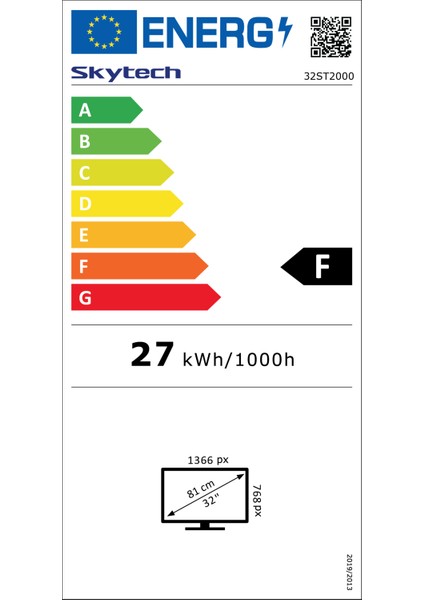 32ST2000 32" 81 Ekran Dahili Uydu Alıcılı HD Ready LED TV