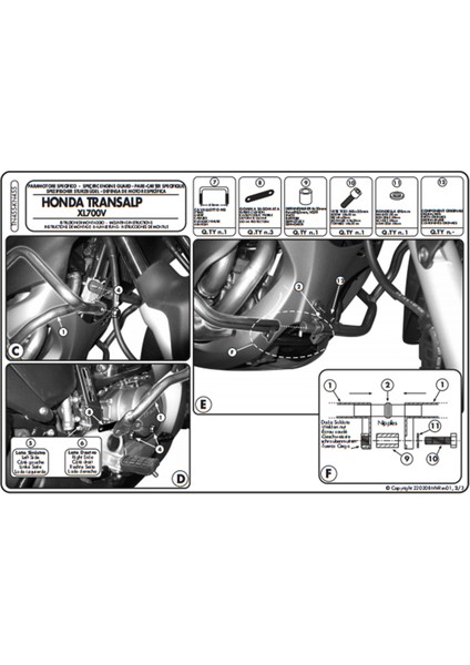 Kn455 Honda Xl 700v Transalp (08-13) Koruma Demiri modelleri