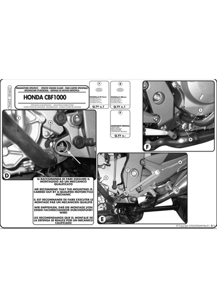 Kn452 Honda Cbf 1000 - Abs (06-09) Koruma Demiri modelleri