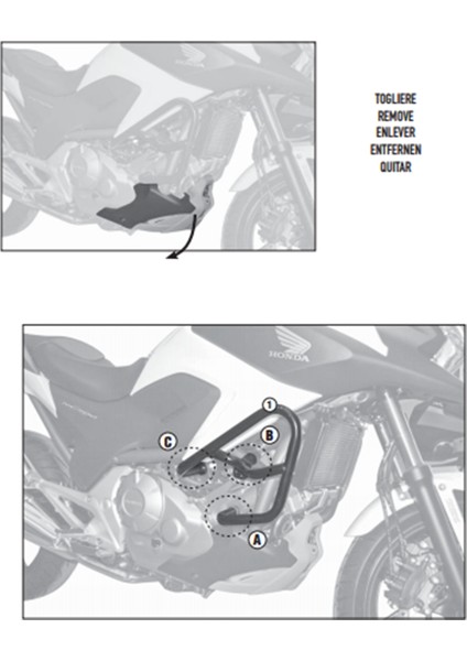TN1111 Honda Nc 700 X-S Nc 750 X-S - Nc 750 X-S Dct (12-20) Koruma Demiri modelleri