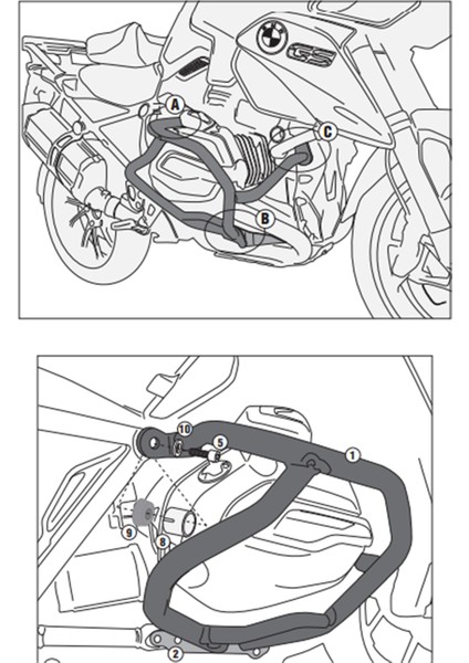 TN5108 Bmw R1200Gs (13-18) - R1200R-R1200Rs (15-18) Koruma Demiri