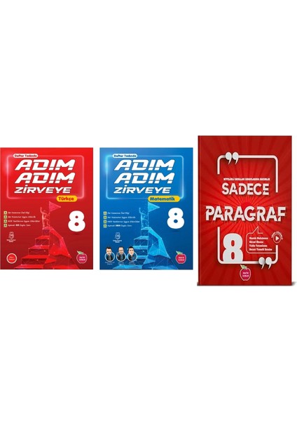8. Sınıf Adım Adım Zirveye Türkçe - Adım Adım Zirveye Matematik - Sadece Paragraf Soru Bankası