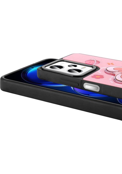 Xiaomi Redmi Note 12 Pro 5g Kılıf Parlayan Kabartmalı Ikonik Figürlü Zore Amas Silikon Kapak-Mor
