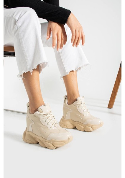 Içten Yüksek Topuklu Kadın Spor Ayakkabıı Yükseklik [10] cm