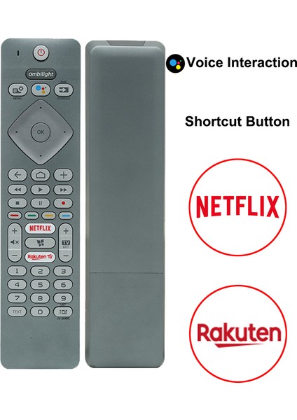 Phılıps Ph-V1 / RC4154403/ 01R(HPH238) Netflıx-Rakuten Tv Tuşlu Ses Komutlu  LCD LED Tv Kumandası