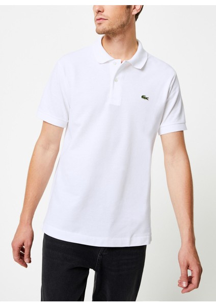 Erkek Klasik Fit Beyaz Polo Yaka Tişört