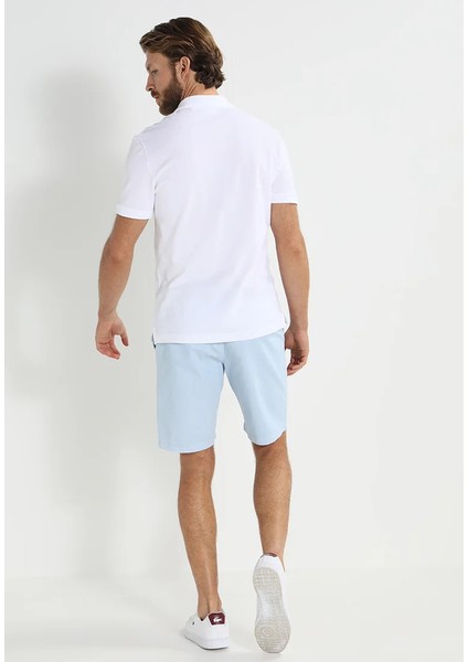 Erkek Klasik Fit Beyaz Polo Yaka Tişört