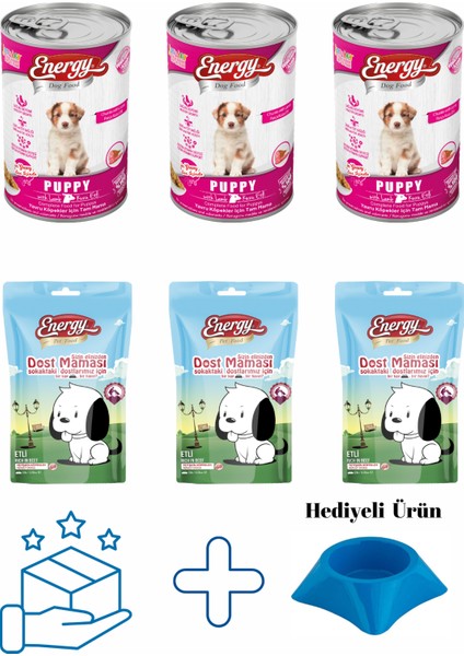 Kuzu Etli Yavru Yaş Konserve Köpek 400 gr Dostluk Maması 125 gr - 3'er Adet
