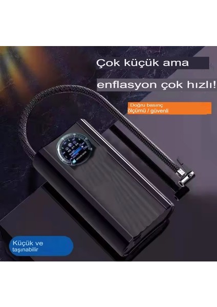 Slim Siyah Model Oto Kompresör Araç Lastik Şişirici Hava Pompası Taşınabilir modelleri