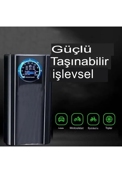 Slim Siyah Model Oto Kompresör Araç Lastik Şişirici Hava Pompası Taşınabilir fiyatları