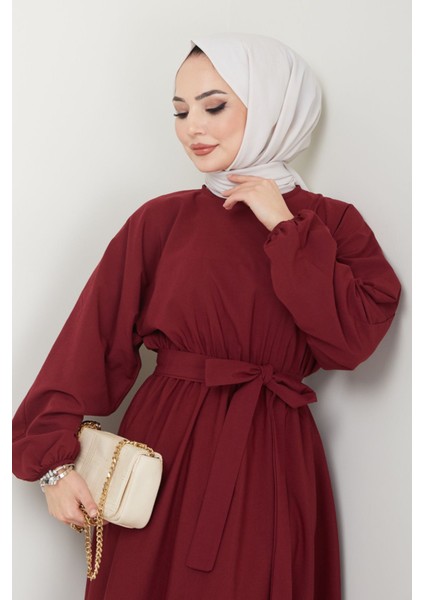 Beli Lastikli Terikoton Elbise 2683
