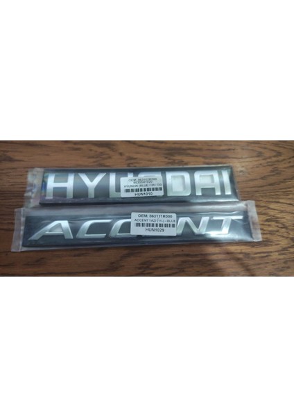 Hyundai Accent Yazı Logo Bagaj Yazısı Seti Blue Kasa Için 2 Li Takım
