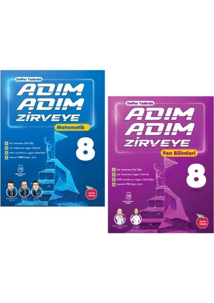 8. Sınıf Adım Adım Zirveye Matematik - Adım Adım Zirveye Fen Bilimleri Soru Bankası