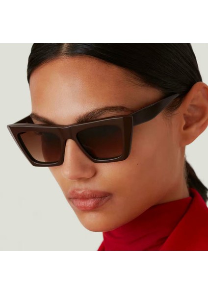 6791 0 Cat Eye Kahverengi Kadın Güneş Gözlüğü modelleri