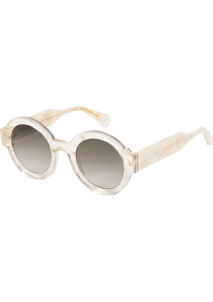 6454 8 Yuvarlak Şeffaf Pembe Kadın Güneş Gözlüğü