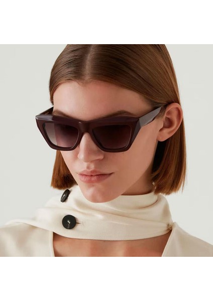 6773 6 Cat Eye Bordo Kadın Güneş Gözlüğü modelleri