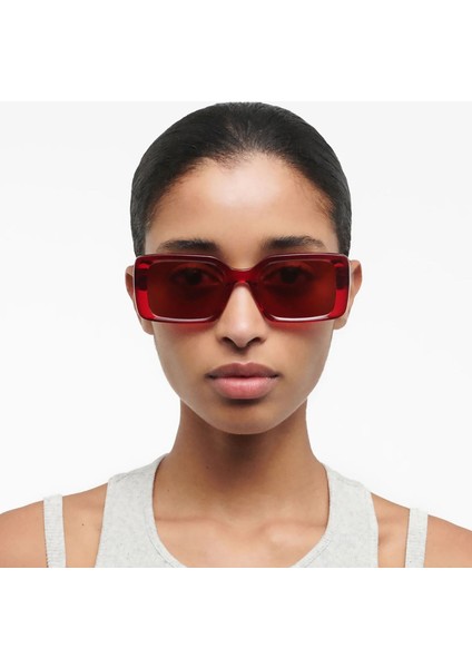 6943 6 Dikdörtgen Bordo Kadın Güneş Gözlüğü modelleri