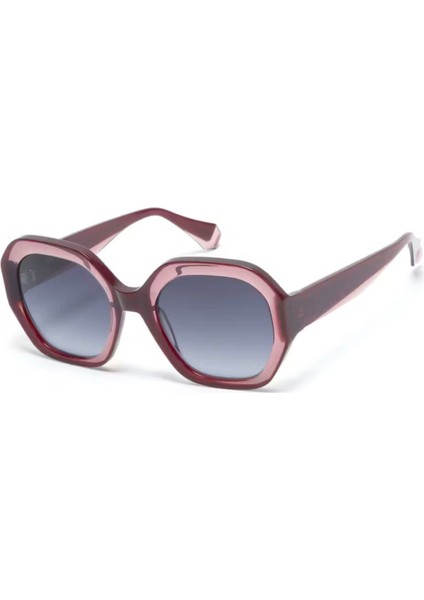 6822 6 Geometrik Bordo Kadın Güneş Gözlüğü