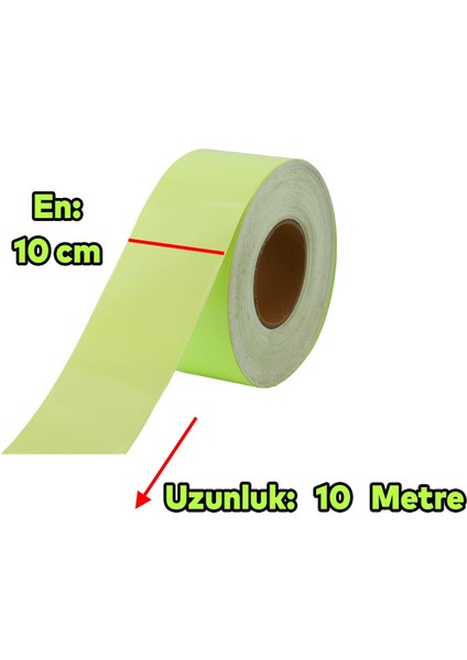 Fotolümen Gece Parlayan En 10 cm Reflektörlü 10 mt Ikaz Yeşil Fosforlu Reflektif Düz Şerit Bant fiyatları
