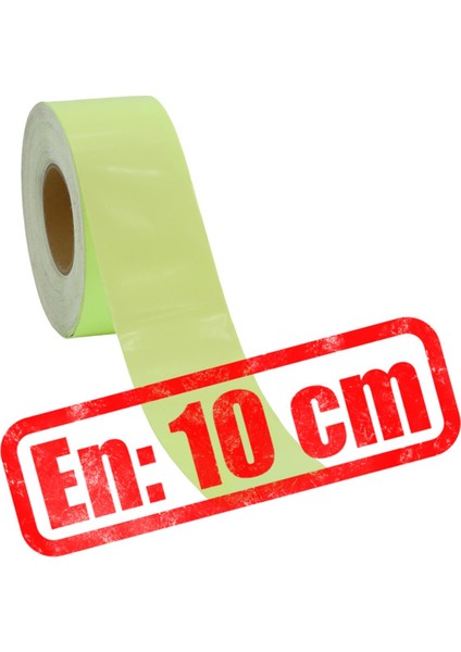 Fotolümen Gece Parlayan En 10 cm Reflektörlü 10 mt Ikaz Yeşil Fosforlu Reflektif Düz Şerit Bant modelleri