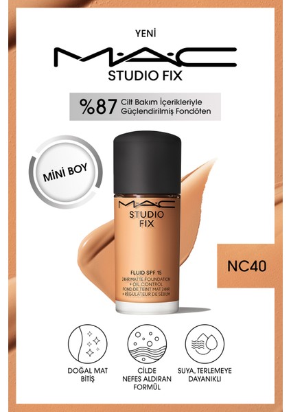 Studio Fix Fluid Spf 15 Mini Mat FONDÖTEN-NC40 15 ml
