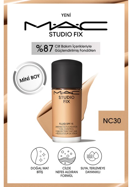 Studio Fix Fluid Spf 15 Mini Mat FONDÖTEN-NC30 15 ml