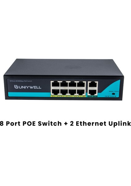 8 Port 10/100MBPS Poe Switch & 1000 Mbps Uplink Unıywell