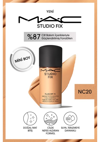 Studio Fix Fluid Spf 15 Mini Mat FONDÖTEN-NC20 15 ml